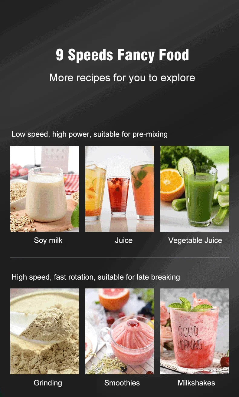 220V 2000W Heavy Duty Commercial Blender Juicer Fruit Mixer Professional High Power Food Processor Ice Smoothies BPA Free 2L Jar