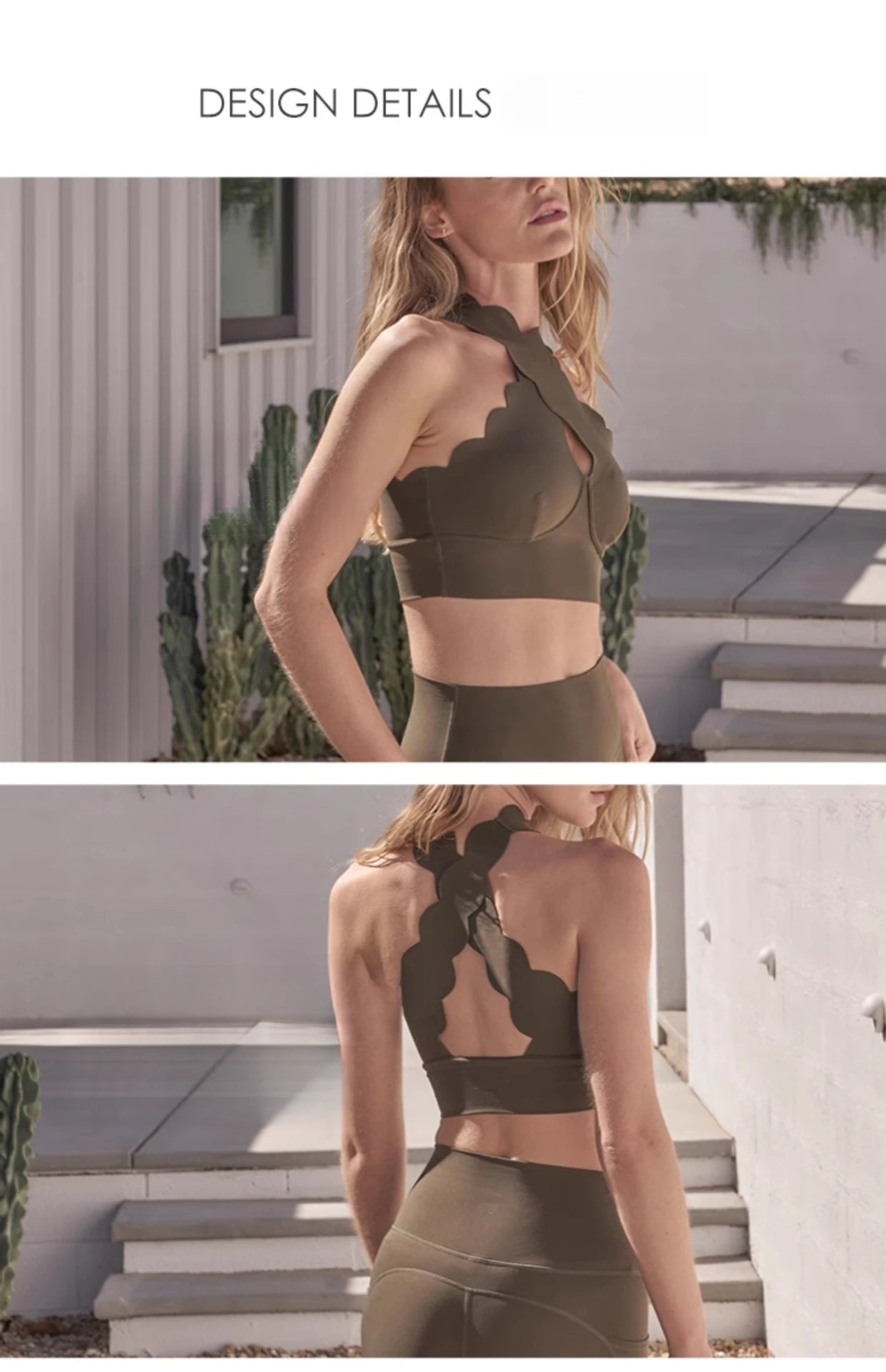 FUBEIKE Lace Cross Gather Yoga Bra Vest Fitness Outerwear Gym Training Outdoor Gym Sports Top Leggings Workout Sportswear