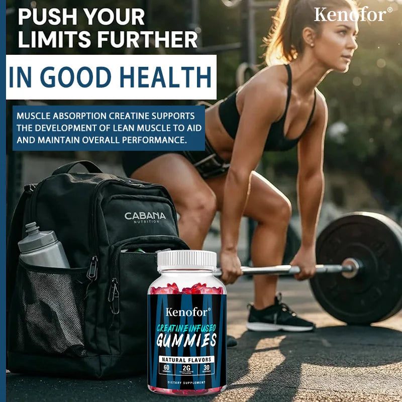 Creatine Gummies - Helps Increase Strength, Endurance, and Muscle Recovery, Improving Athletic Performance - 60 Gummies