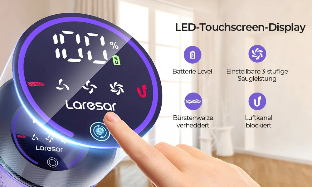 Laresar V7 500W 50000Pa Discharge Battery vacuum cleaner Handheld Smart Home Appliance Removable Battery Dust mug