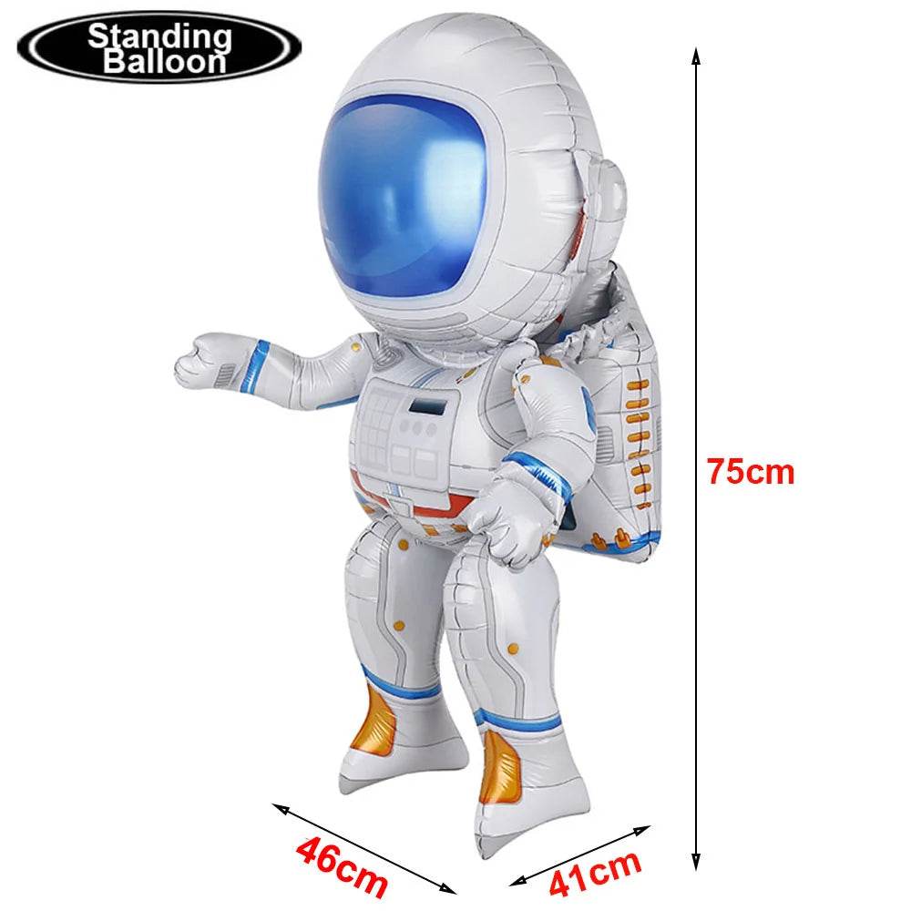 4D Spaceship Balloon 4D Standing Astronaut Ballon Large Space Shuttle Inflate Balloon for Rocket Birthday Decoration Baby Shower