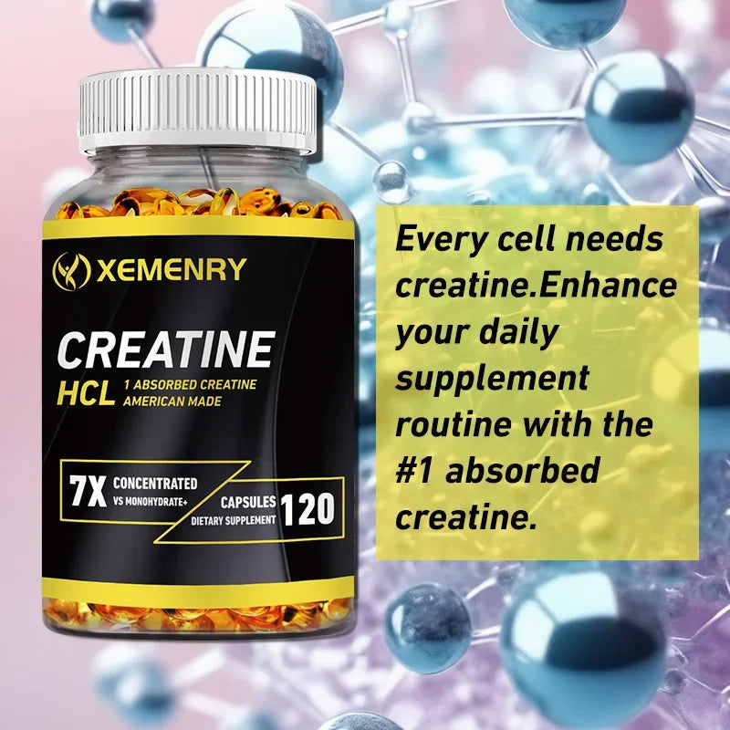 Creatine HCl - Helps with High Intensity Workouts, Boosts Energy Levels Before A Workout, Aids in Muscle Bulk and Repair