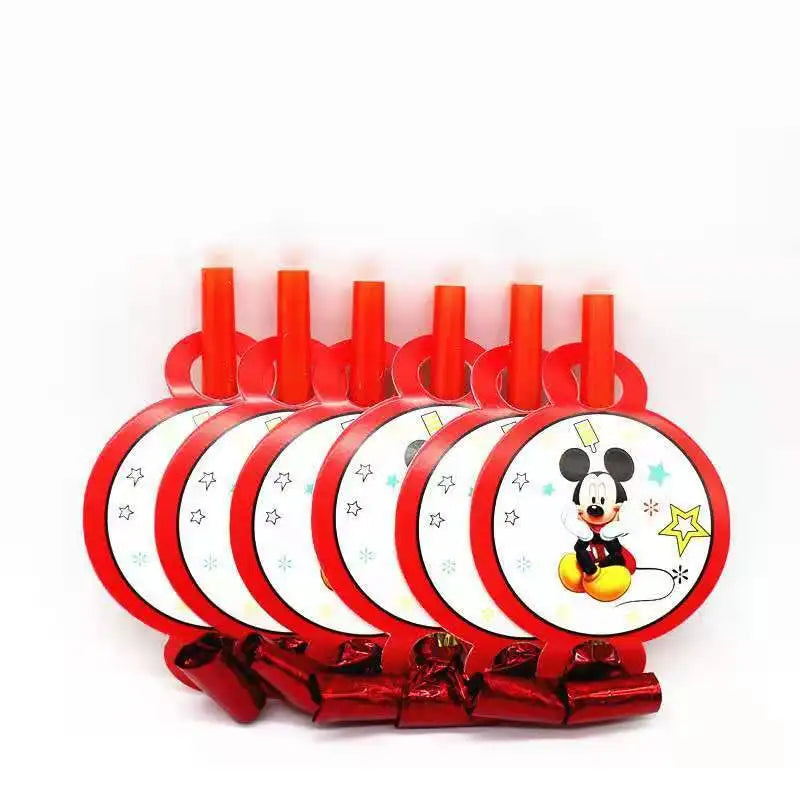 Mickey Mouse Birthday Decoration  Kids Balloons Disposable Tableware Banner Cups Pendant Baby Shower Supplies Kid Gift