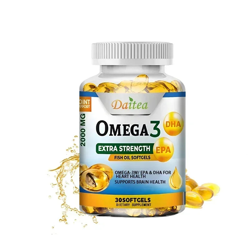 Strength Omega-3 Fish Oil - Rich in DHA & EPA - Support Brain & Nervous System Health, Cardiovascular & Skin Health, Non-GMO