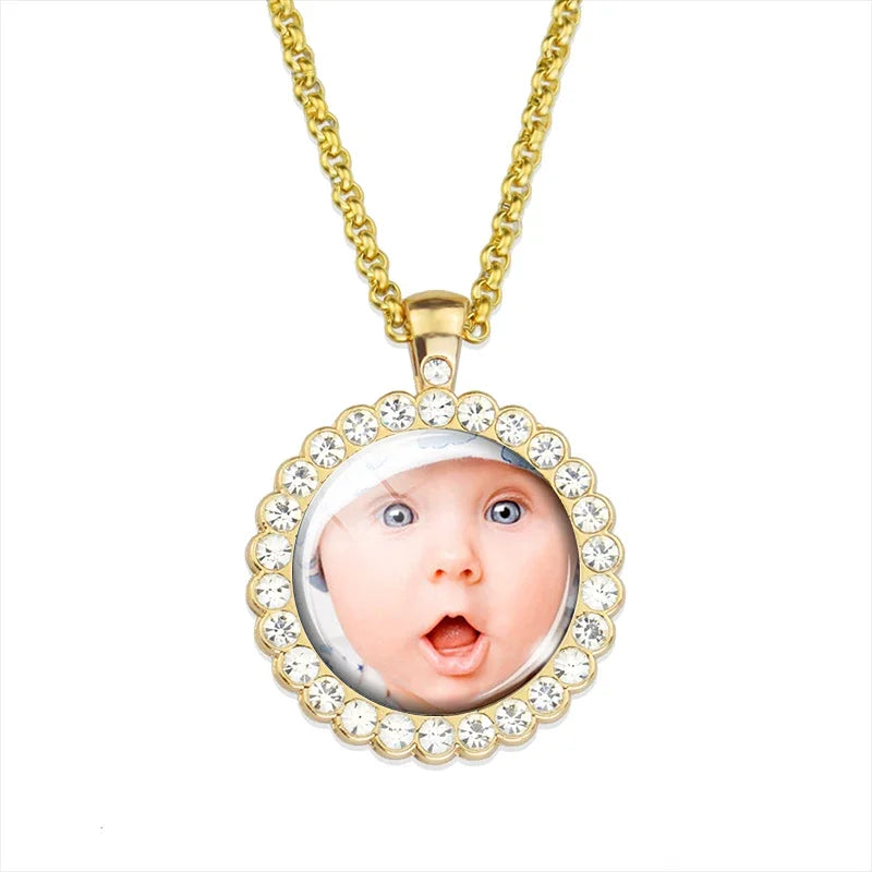 Custom Photo Necklace Lobster Chain Personalized Logo Necklaces Hip Hop Jewelry Gift for Women Men Anniversary Gift