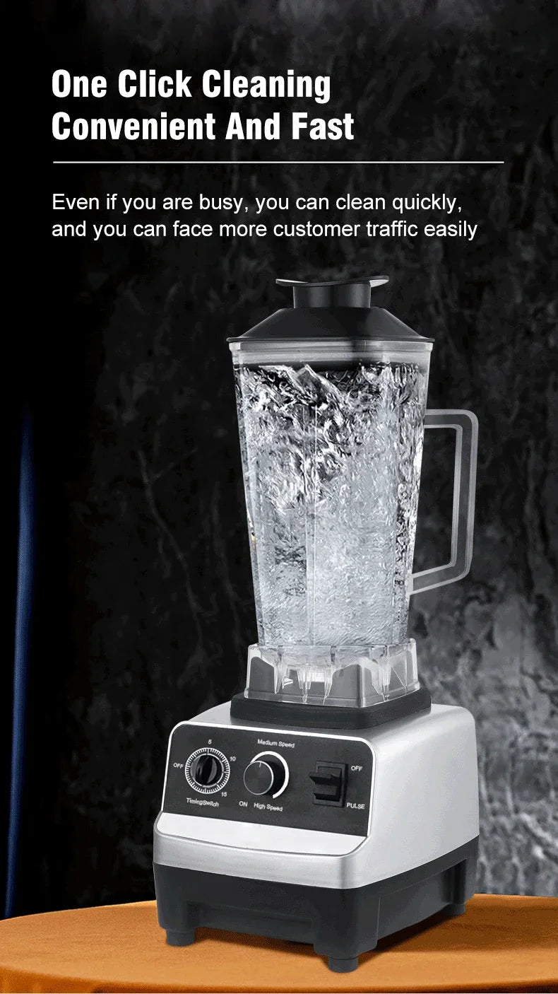 220V 2000W Heavy Duty Commercial Blender Juicer Fruit Mixer Professional High Power Food Processor Ice Smoothies BPA Free 2L Jar