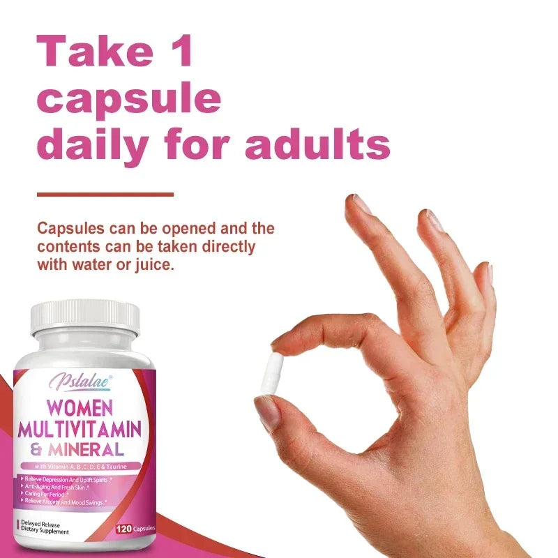 Women's Multivitamins & Minerals - Enhances Energy Levels, Anti-aging, Promote Healthy Hair, Skin and Nails