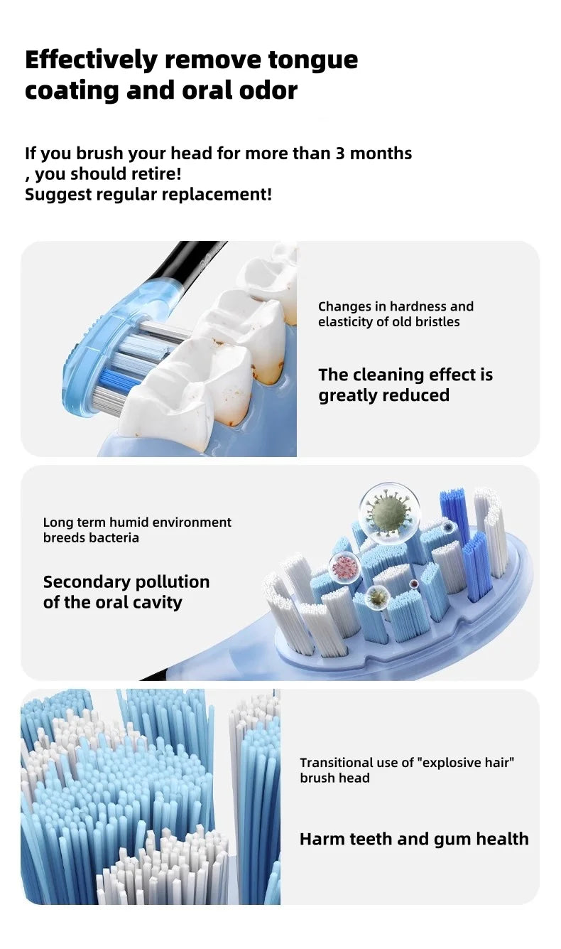 Oclean Children's Electric Toothbrush Head Soft Bristles Interactive Design Gum Protection Baby Full Effect Cleaning Accessory