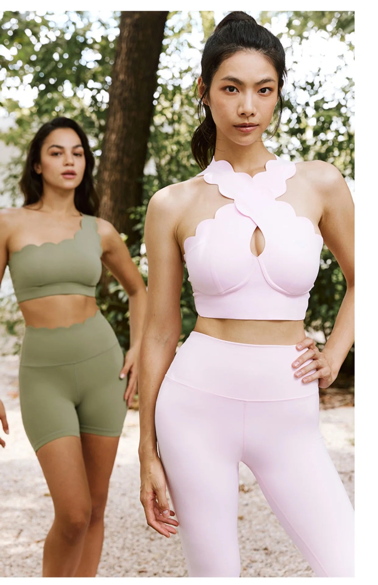 FUBEIKE Lace Cross Gather Yoga Bra Vest Fitness Outerwear Gym Training Outdoor Gym Sports Top Leggings Workout Sportswear