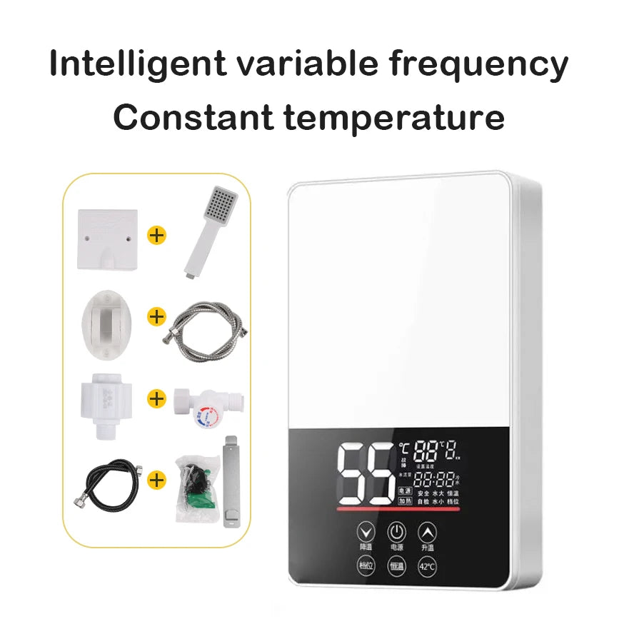 DMWD Electric Thermostatic water heater 7000W Remote Control Instant heating waterproof tankless water heater for shower bath