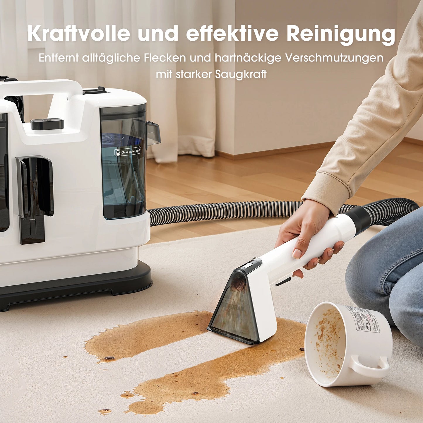 Spot Cleaner | Spot & Stain Remover | Clean Up Spills & Pet Messes from Carpets, Stairs, Upholstery & Car Seats | Self Cleaning