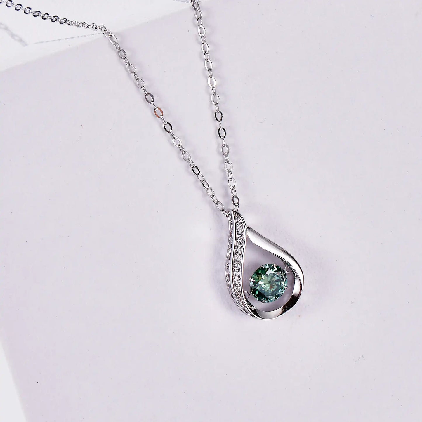 1CT Pass Tested GRA certified Moissanite Pendant Necklace for Women Sterling 925 Silver Lab-created Diamond Pendant with O-chain