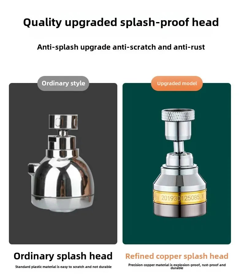 Three Levels Adjustable Brass Kitchen Faucet Aerator Extender Water Saving Anti Splash Stainless Steel Bathroom Accessories