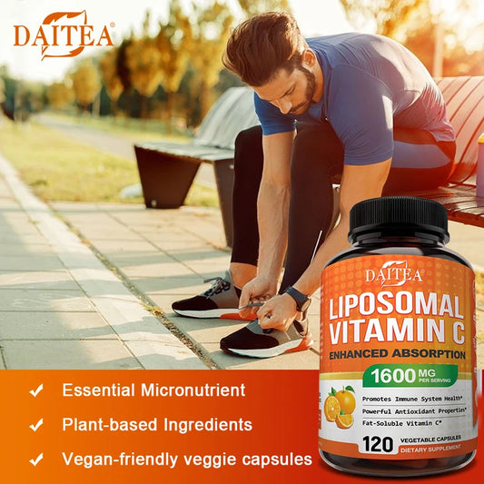 Liposomal Vitamin C 1600mg Capsules - Promotes Collagen Production, Powerful Antioxidant, Immune Health