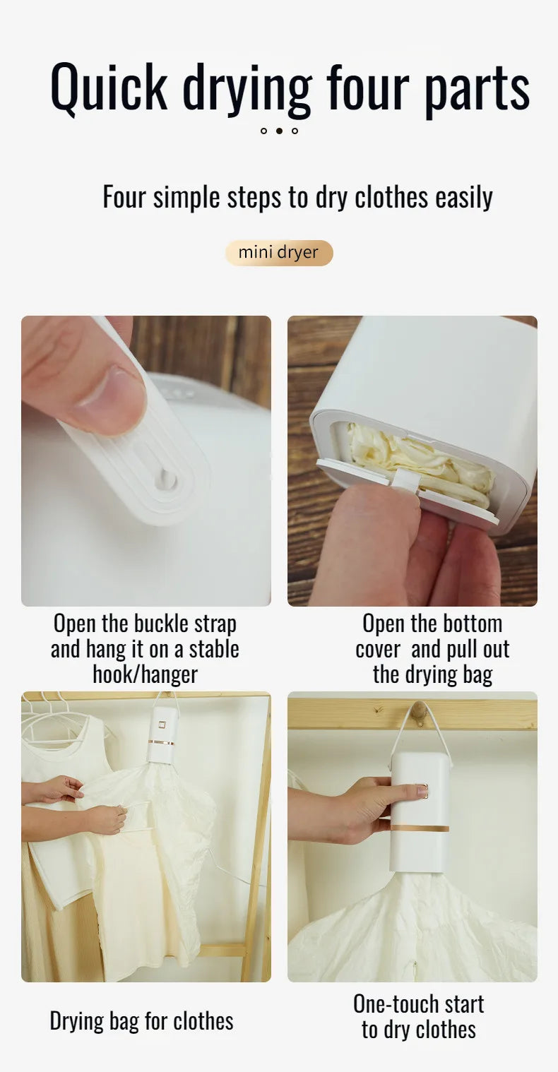 Portable Clothes Dryer for Light Clothes Underwear Baby Clothes Mini Clothes Dryer Electric Clothes Dryer Or Travel Dorms Hotel