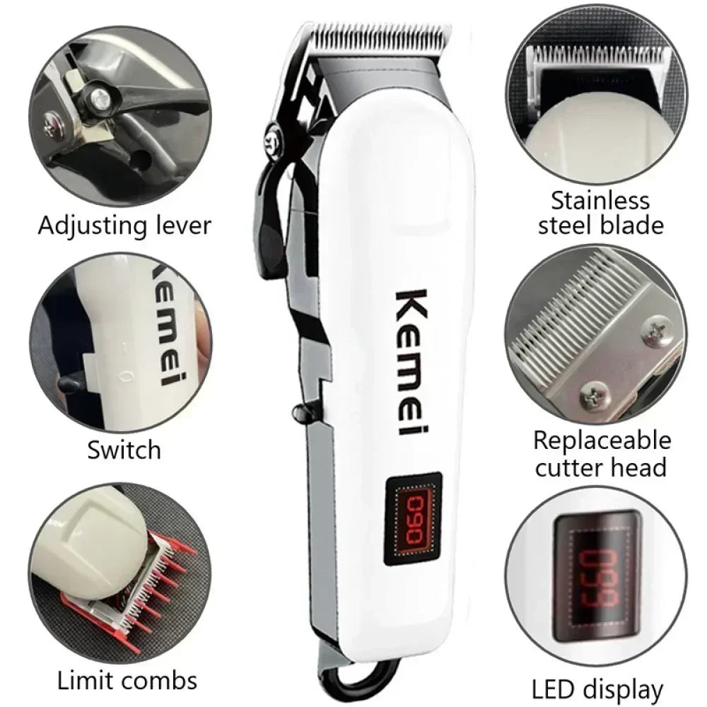 Kemei Hair Clipper KM-809A Hair Cut Maching Wireless Trimmer Men Professional Clipper Machine Rechargeable Hair Cut Barberkemei