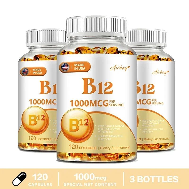 Vitamin B12 1000mcg - Benefits Brain & Heart Function, Memory, Learning, Helps Boost Natural Energy
