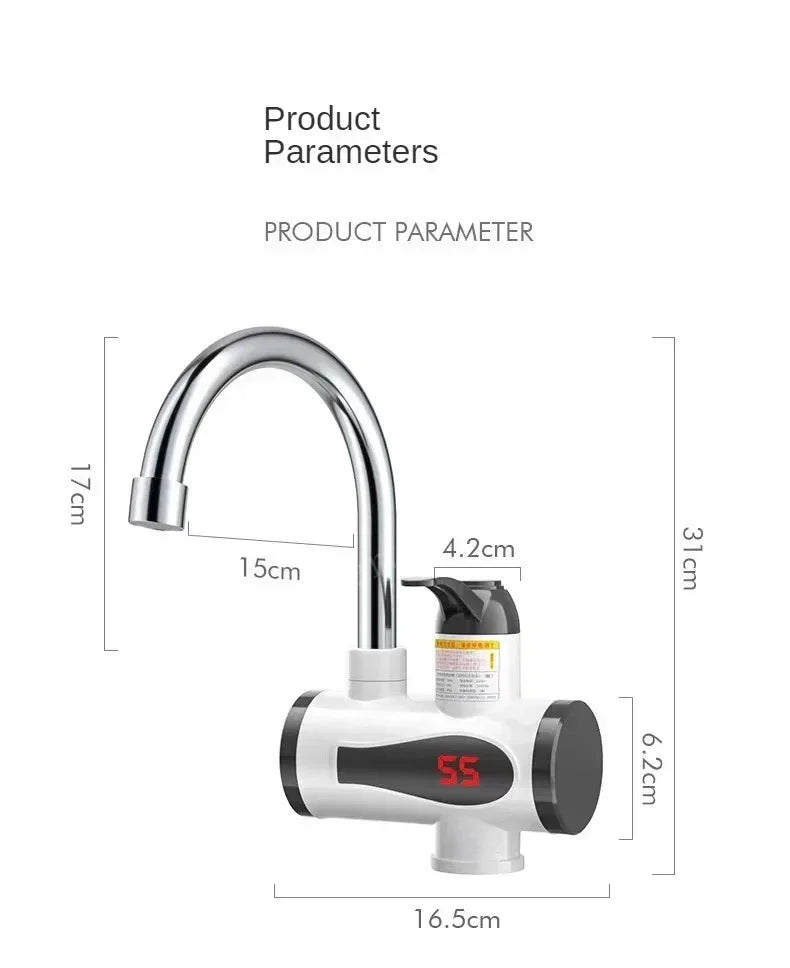 Electric Hot Cold Mixer Tap Instant Heating Faucet Temperature Adjustable Tankless Water Heater Kitchen Bathroom Supplies