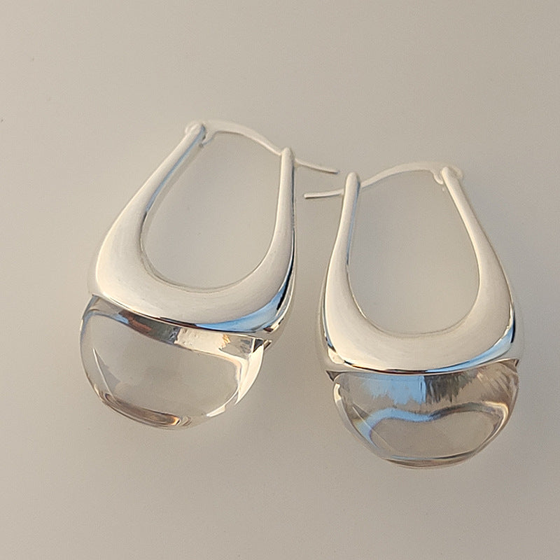 Smooth Water Droplet Luxury Design Popular Trendy Earrings Ear Buckles for Women Jewelry Accessories Dangle Earrings