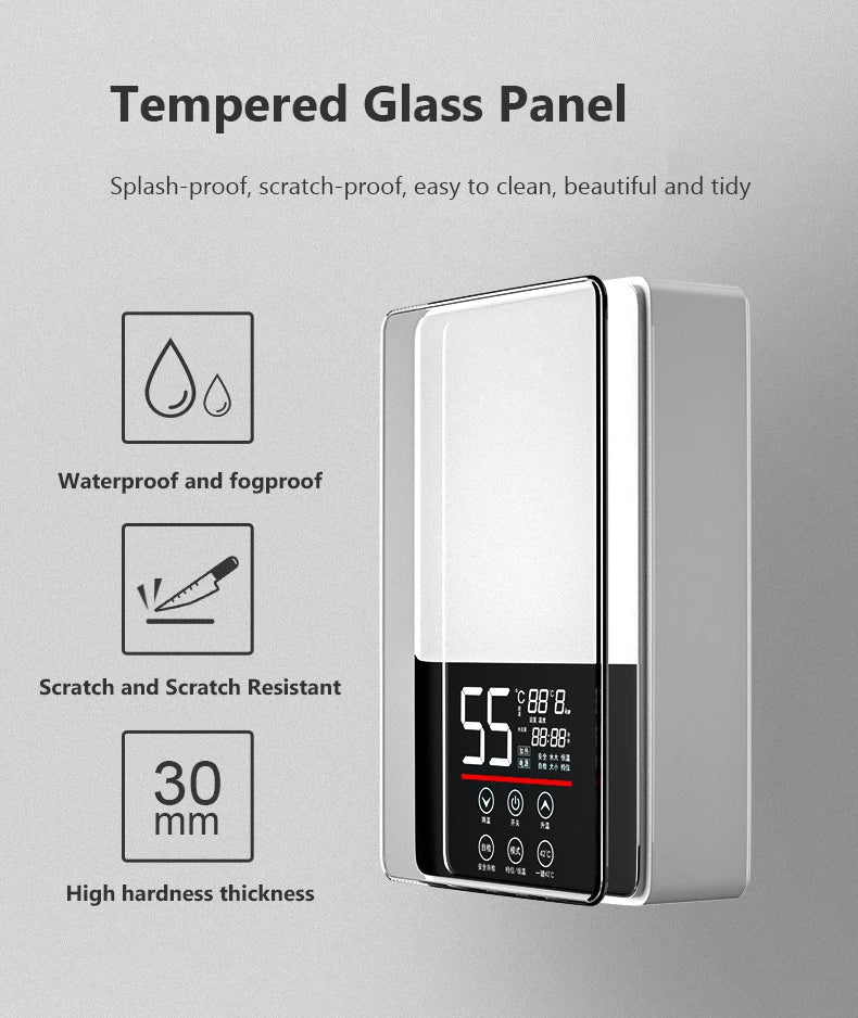 DMWD Electric Thermostatic water heater 7000W Remote Control Instant heating waterproof tankless water heater for shower bath