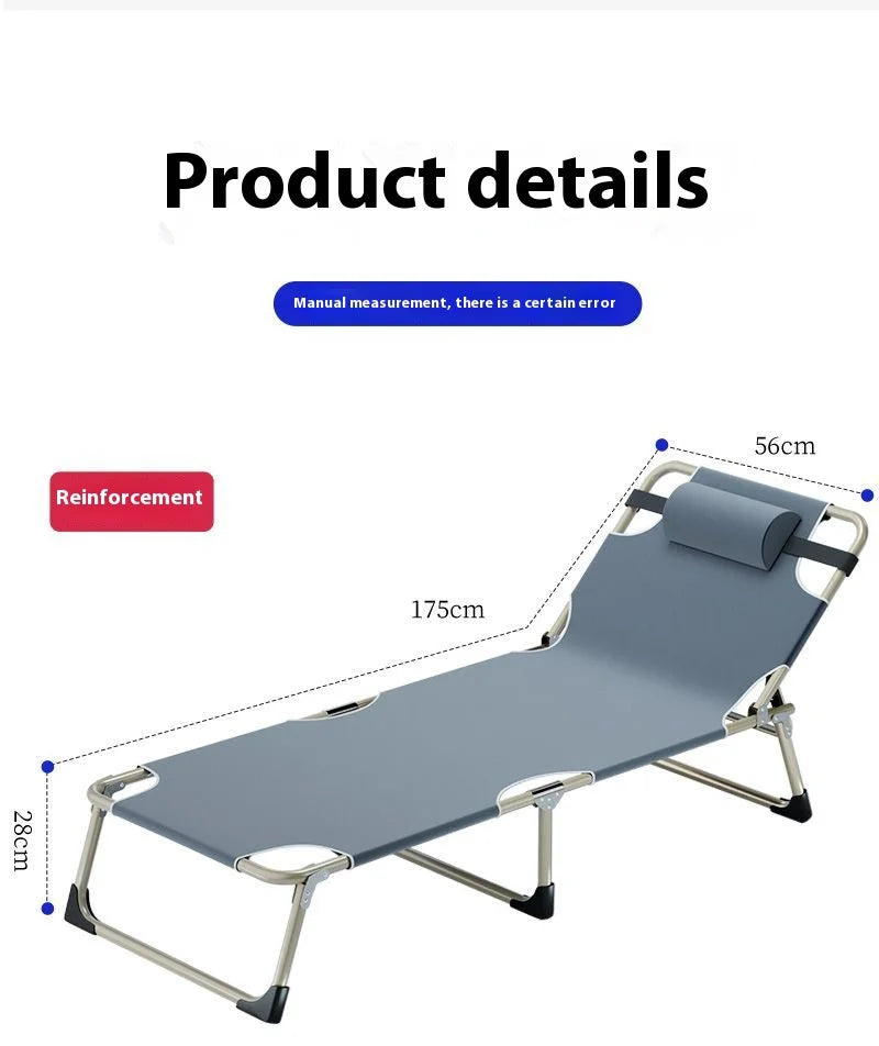 GIANXI Summer Outdoor Rollaway Bed Single Bed Simple Office Rollaway Chair Nap Bed Cotton Padded Recliner Accompanying Cot