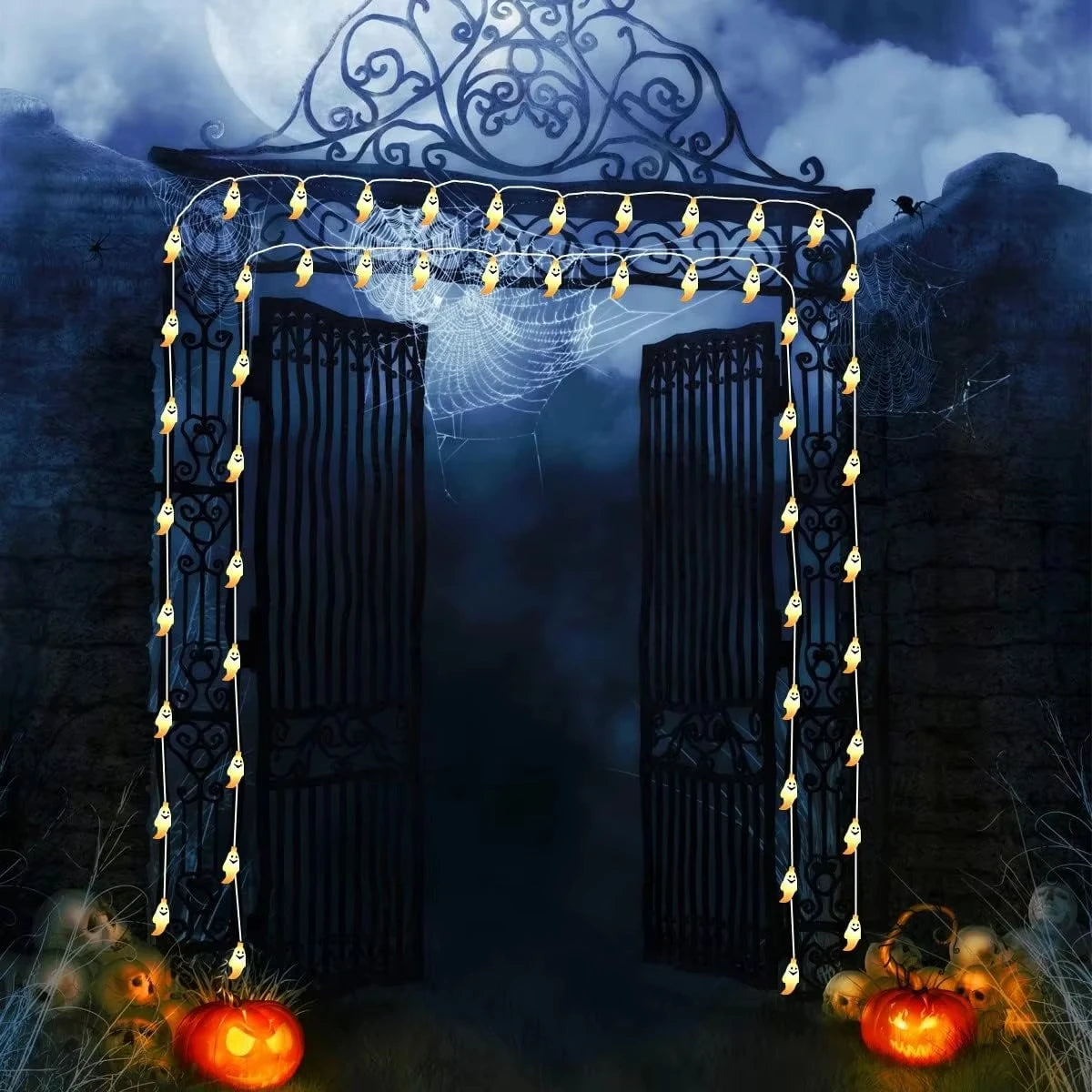 Halloween LED String Light Battery Powered Decor Lamp DIY Fairy Lamp Portable Spooky Lighting For Home Party Yard Haunted House