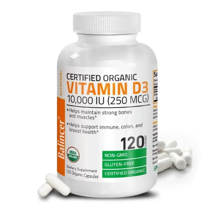 Vitamin D3 10,000iu (250 Mcg) Supplement, Immune Support, Healthy Muscle Function and Bone Health - Non-GMO, 30/60/120 Capsules