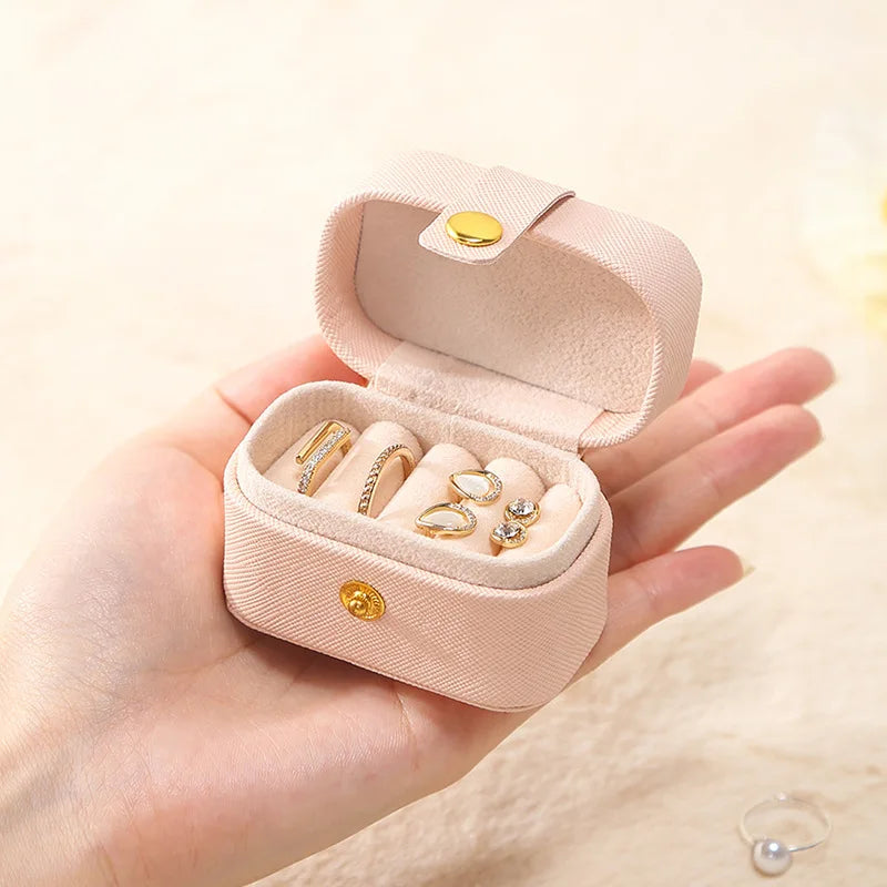 Portable Jewelry Box Jewelry Organizer Display Travel Jewelry Case Boxes Waterproof Leather Storage Zipper Jewelers Joyero