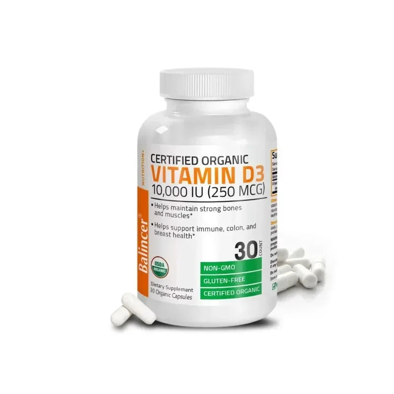Vitamin D3 10,000iu (250 Mcg) Supplement, Immune Support, Healthy Muscle Function and Bone Health - Non-GMO, 30/60/120 Capsules