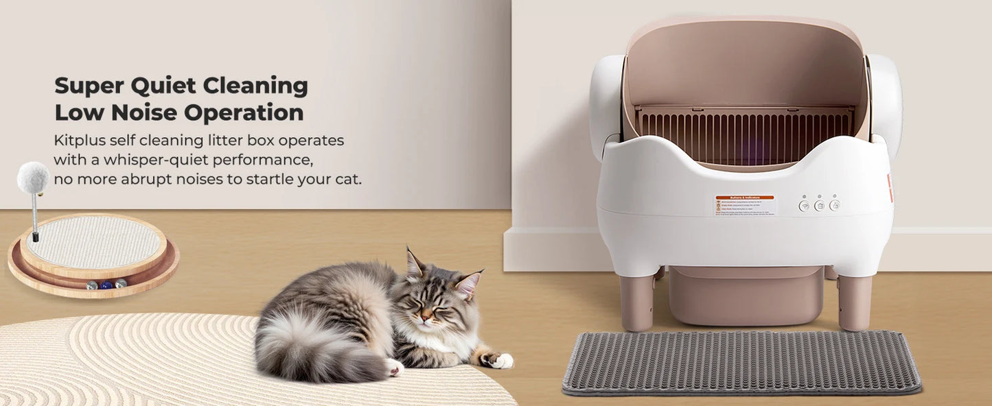 PetPivot Autoscooper 11 Open-Top Self-Cleaning Cat Litter Box，Odor-Free Waste Disposal includes Trash Bags