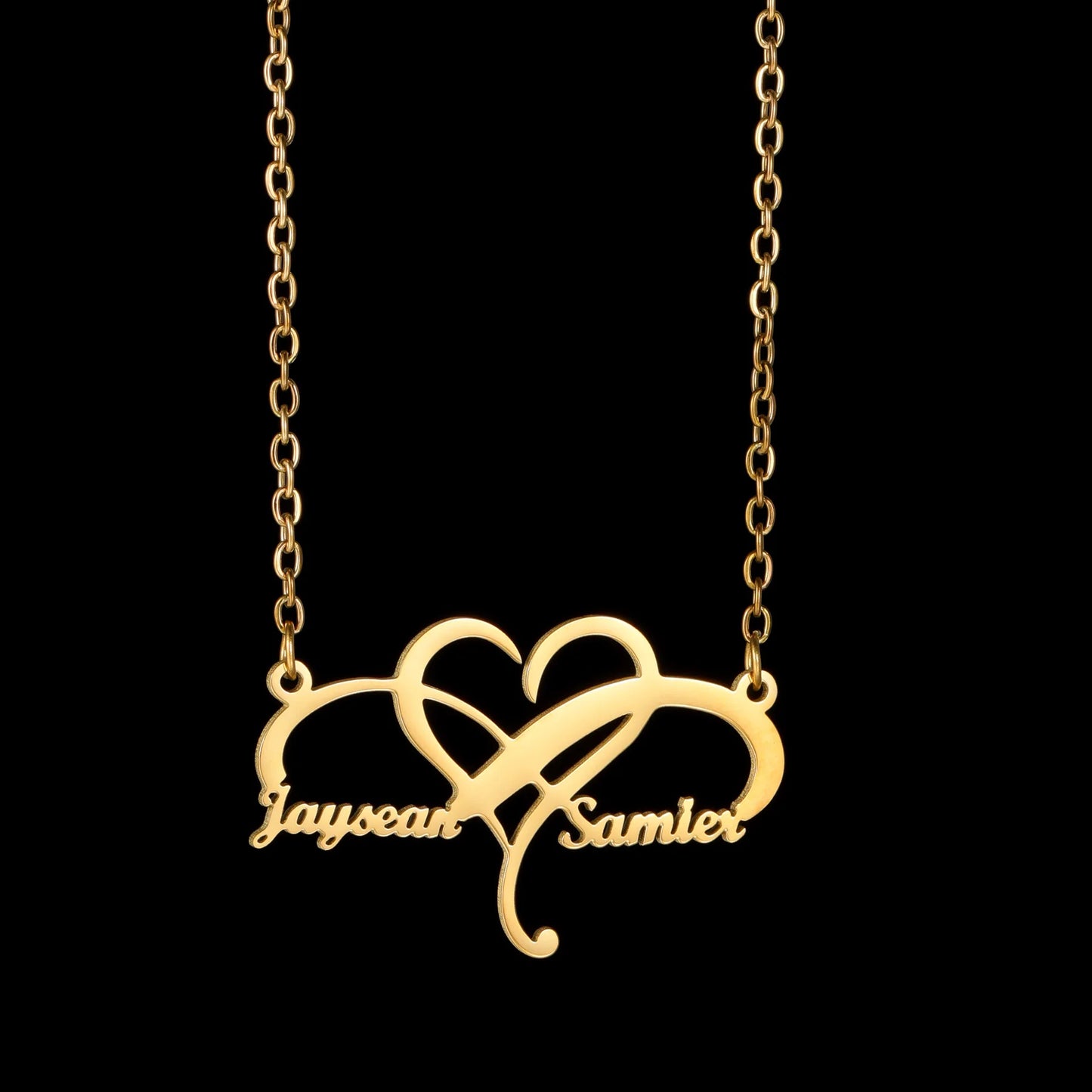 Acheerup Personalized Name Infinity Necklace for Women Baby Kids Stainless Steel Custom Heart Crown Chain Choker Birthday Gifts