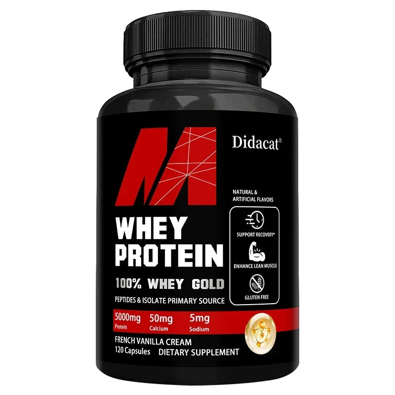 Didacat Whey Protein Concentrate, with 5000mg Protein, Gluten Free & Non-GMO, Boost Immunity and Support Post-exercise Recovery
