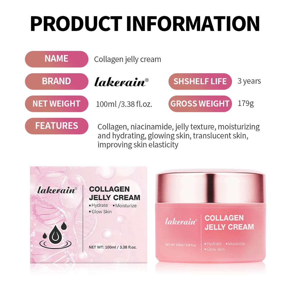 Collagen Jelly Cream- Niacinamide & Freeze-Dried Hydrolyzed Collagen - Boosts skin's barrier hydration and gives 24h Glow & Lift