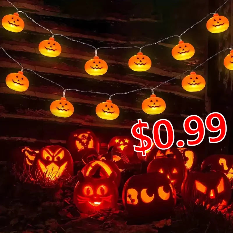 Halloween LED String Light Battery Powered Decor Lamp DIY Fairy Lamp Portable Spooky Lighting For Home Party Yard Haunted House
