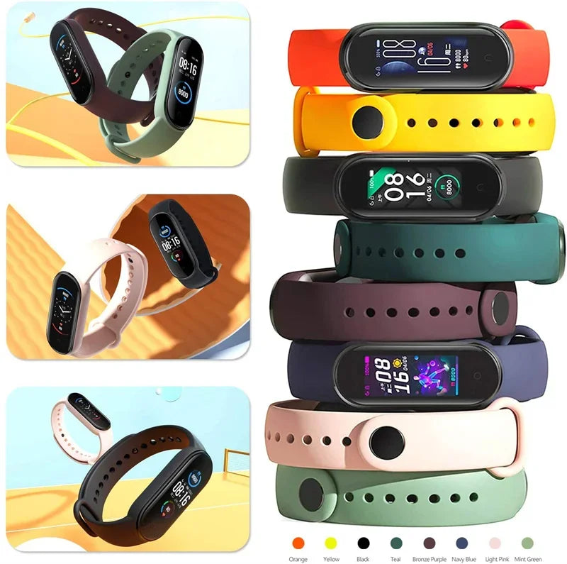 Watch Strap For Xiaomi Mi Band 7 6 5 4 3 Wristband Silicone Bracelet Wrist Straps correa Mi Band 6 7 5 4 Smartwatch Accessories