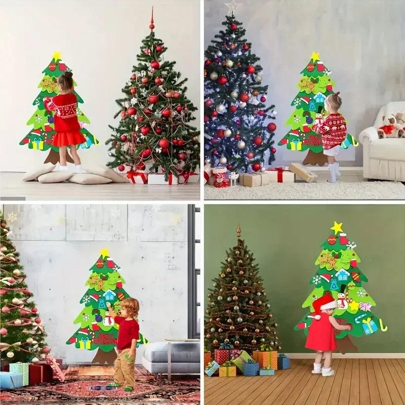 DIY Felt Christmas Tree Kids Max Fun DIY Christmas Felt Tree with Decoration Tree Ornaments for Kid Wall Bedroom Indoor House