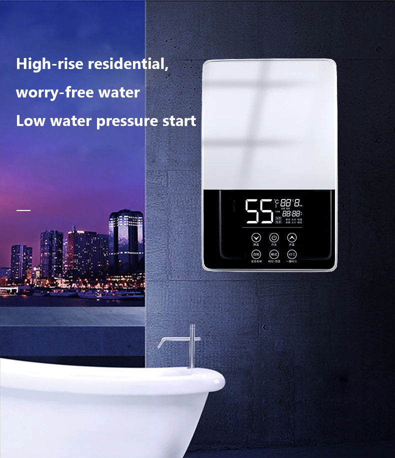 DMWD Electric Thermostatic water heater 7000W Remote Control Instant heating waterproof tankless water heater for shower bath