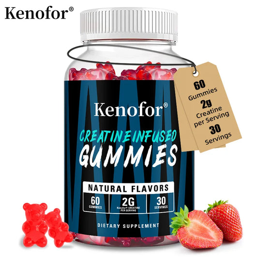 Creatine Gummies - Helps Increase Strength, Endurance, and Muscle Recovery, Improving Athletic Performance - 60 Gummies