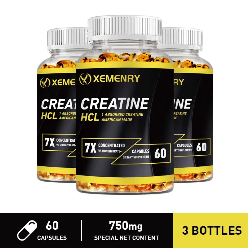 Creatine HCl - Helps with High Intensity Workouts, Boosts Energy Levels Before A Workout, Aids in Muscle Bulk and Repair