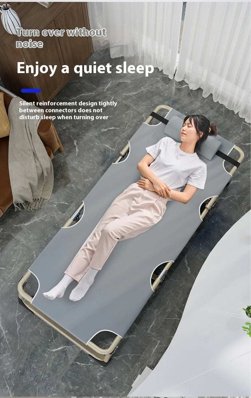 GIANXI Summer Outdoor Rollaway Bed Single Bed Simple Office Rollaway Chair Nap Bed Cotton Padded Recliner Accompanying Cot
