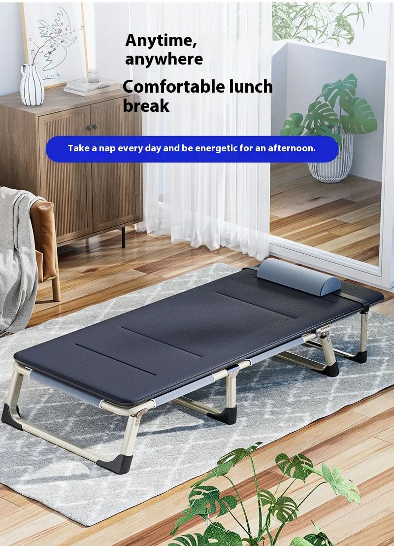 GIANXI Summer Outdoor Rollaway Bed Single Bed Simple Office Rollaway Chair Nap Bed Cotton Padded Recliner Accompanying Cot