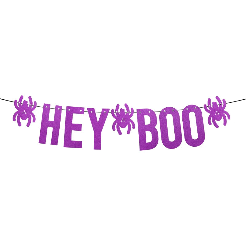 Halloween Party Hanging Banner Garlands Pumpkin Ghost Bat Spider Bunting Paper Banner Halloween Party Home Decorations Props