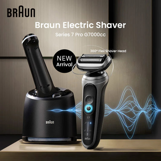 Original Braun Series 7 Pro Electric Shaver Rechargeable Men Razor 3 Modes Precision for Face Clean