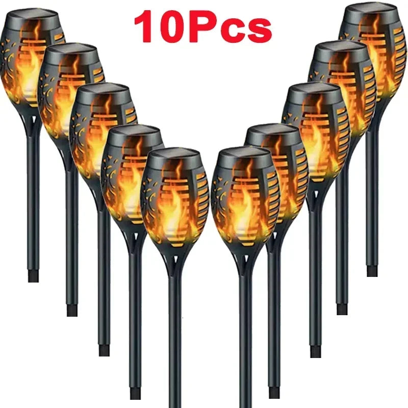 12LED Solar Flame Light Outdoor Waterproof 12LEDs Torches Landscape Lamp For Outdoor Courtyard Garden Yard Halloween Decorations