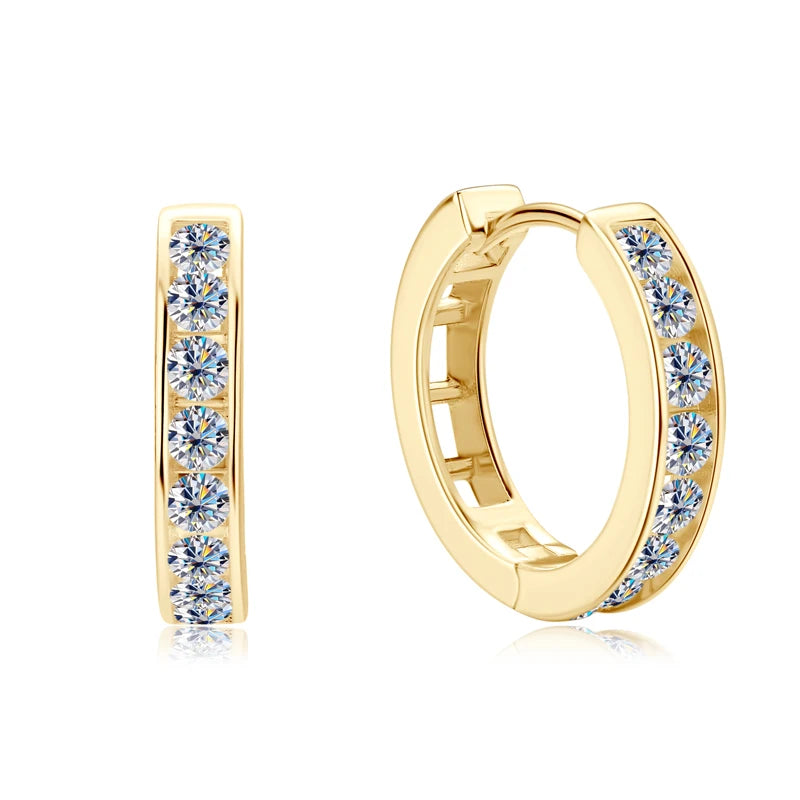 RAPRGOLD GRA Certified Moissanite Hoop Earrings for Women Men's Real S925 Sterling Silver Round Earring Jewelry Gifts orecchini
