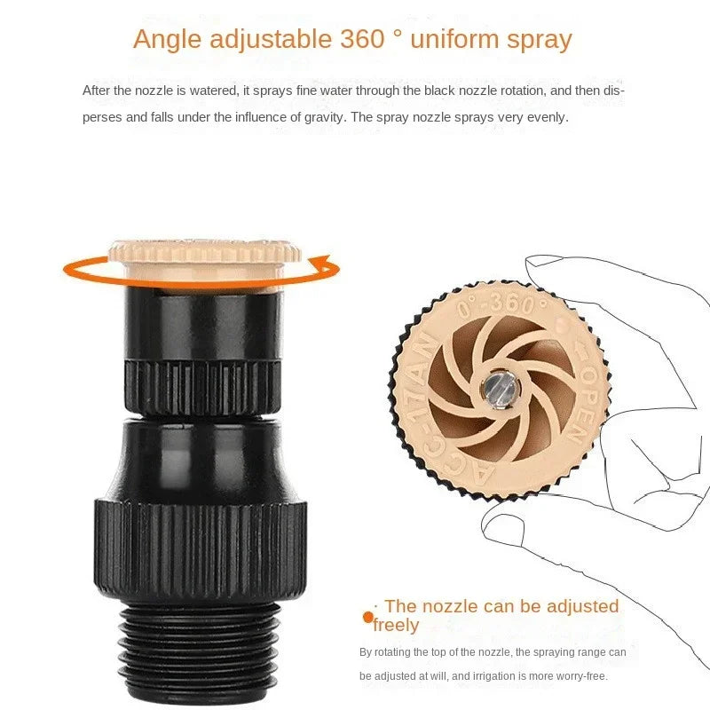 360 Degree Automatic Sprinklers Adjustable Spray Nozzles for Garden Lawn Rotating Watering System Agriculture Irrigation Tool