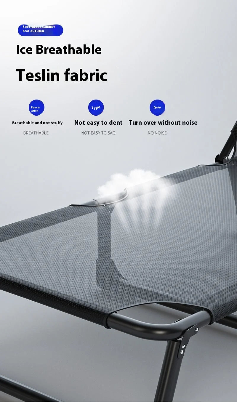 GIANXI Summer Outdoor Rollaway Bed Single Bed Simple Office Rollaway Chair Nap Bed Cotton Padded Recliner Accompanying Cot