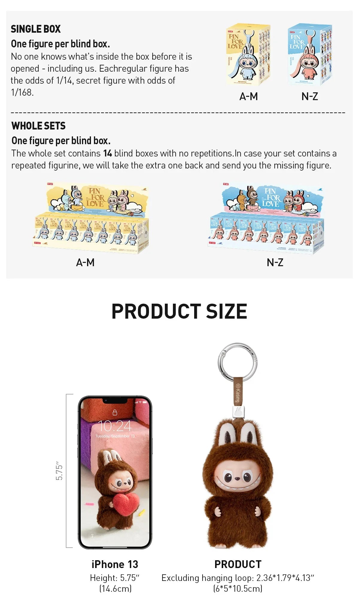 Mini Labubu 100% Authentic POP MART THE MONSTERS PIN FOR LOVE Series Blind Box Bag Toys Doll Gift