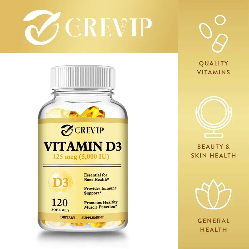 Vitamin D3 - Maintains Strong Bones and Teeth, Enhances Immunity, and Supports Muscle Growth