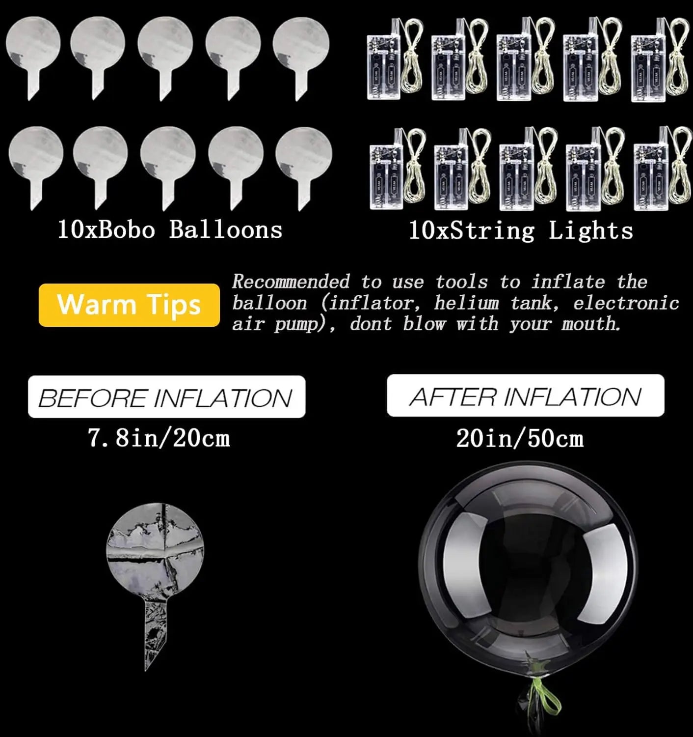 LED Colorful 10 Sets Of Colorful LED Light-Waving Bubble Balloons Helium Balloons For New Year, Birthday, Wedding, And Party Dec